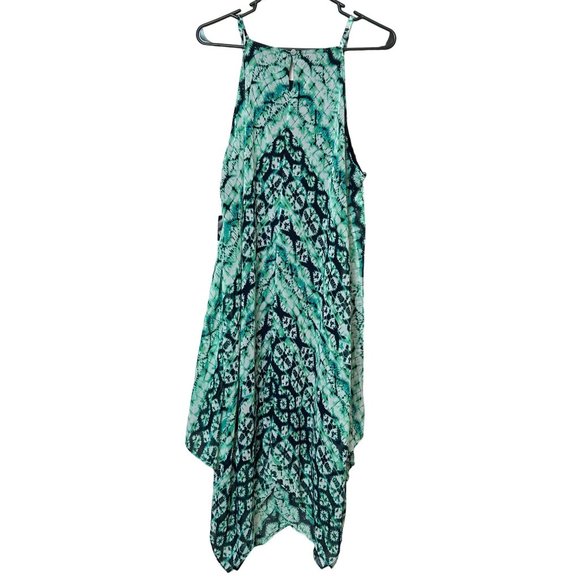 INC International Concepts Green Tie Dye Sleeveless Asymmetrical Flyaway Dress - Picture 2 of 5